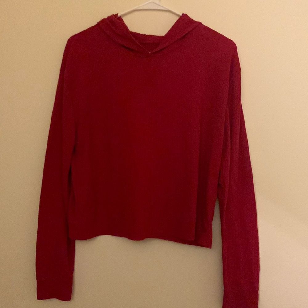 Waffle knit hoodie